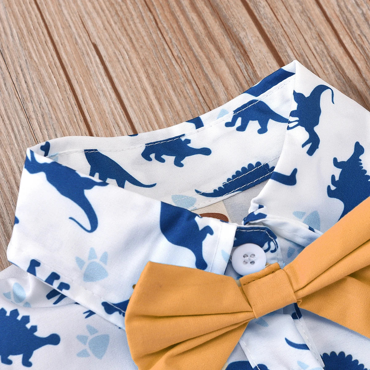 Baby Boy Clothes With Beret Newborn Baby Clothes 0 3 Months Summer Dinosaur Print Jumpsuit + Suspender Cotton Shorts Kid Outfit