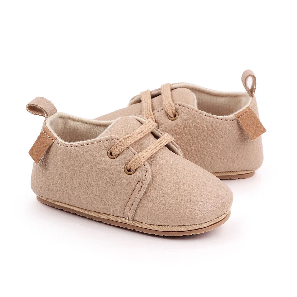 Soft Leather Baby Shoes Moccasins Infant Girls Boys Outdoor Rubber Sole Newborn First Walkers Toddler Anti-slip Crib Shoes