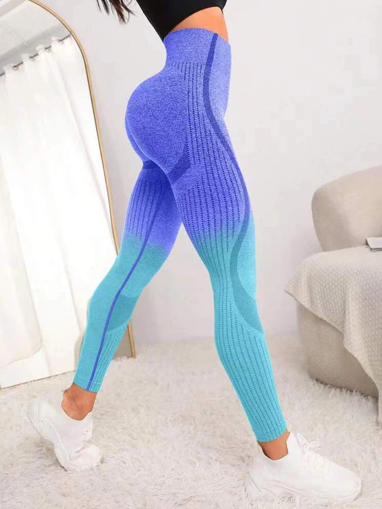 Sexy Women Yoga Leggings Gradient Seamless Sports Legging Gym Fitness Clothing Workout Leggins New Booty Push Up Tights Leggings