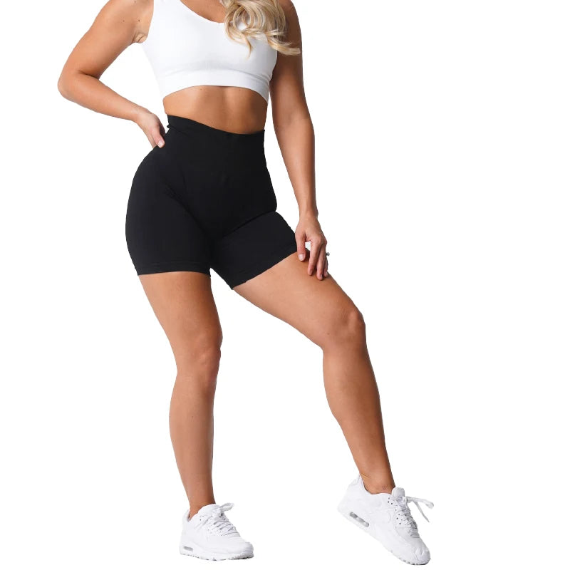 NVGTN Spandex Solid Seamless Shorts Women Soft Workout Tights Fitness Outfits Yoga Pants Gym Wear