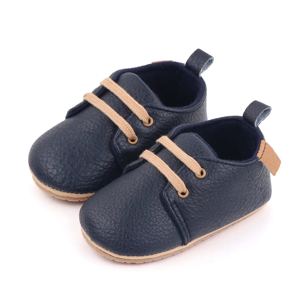 Soft Leather Baby Shoes Moccasins Infant Girls Boys Outdoor Rubber Sole Newborn First Walkers Toddler Anti-slip Crib Shoes