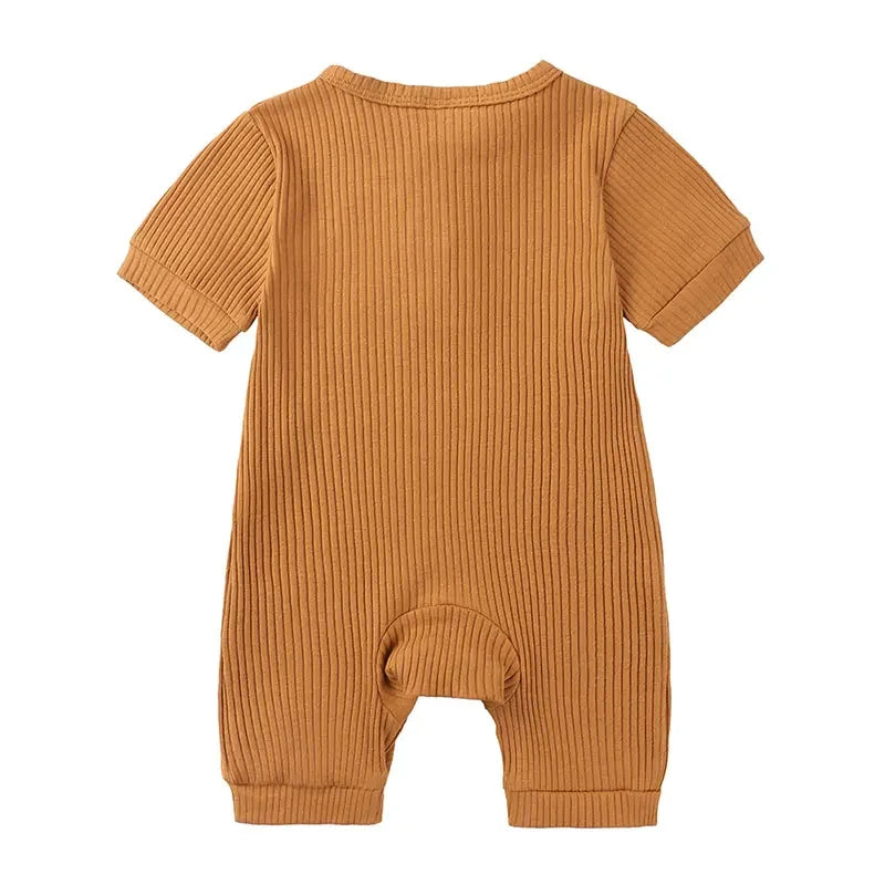 Summer Newborn Baby Romper Soild Color Baby Clothes Girl Rompers Cotton Short Sleeve O-neck Infant Boys Romper 0-24 Months