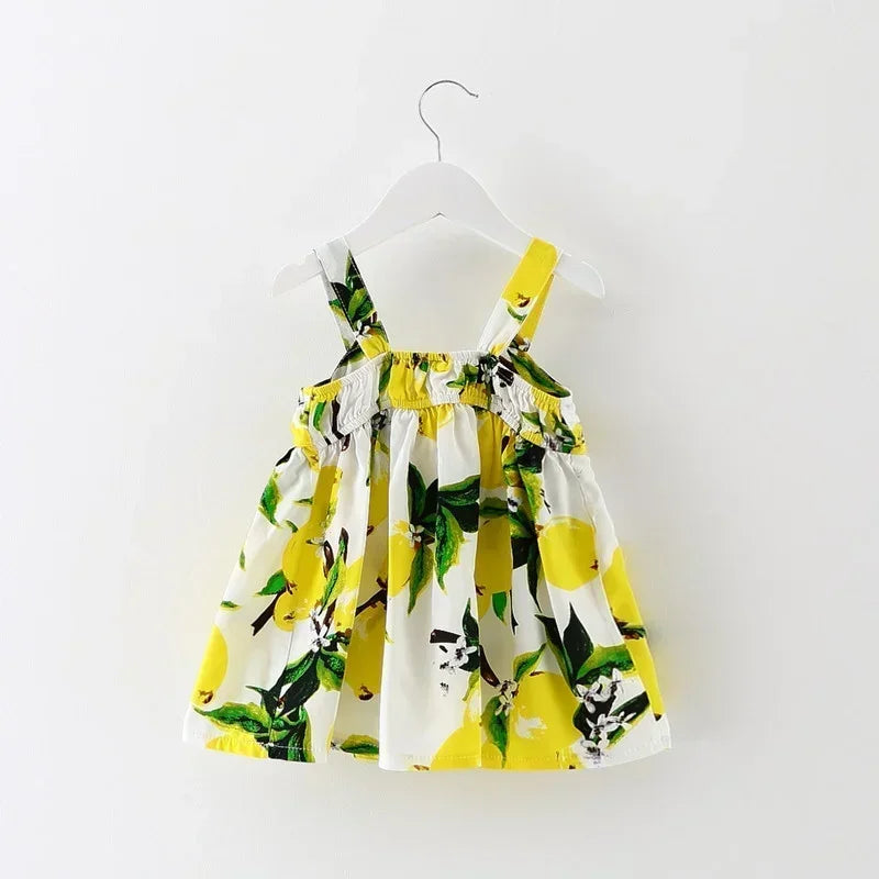 New Summer Baby Girl Dress Big Bow Infant Baby Girl Clothes Cute Print Sleeveless Newborn Infant Princess Dresses for Baby Girls