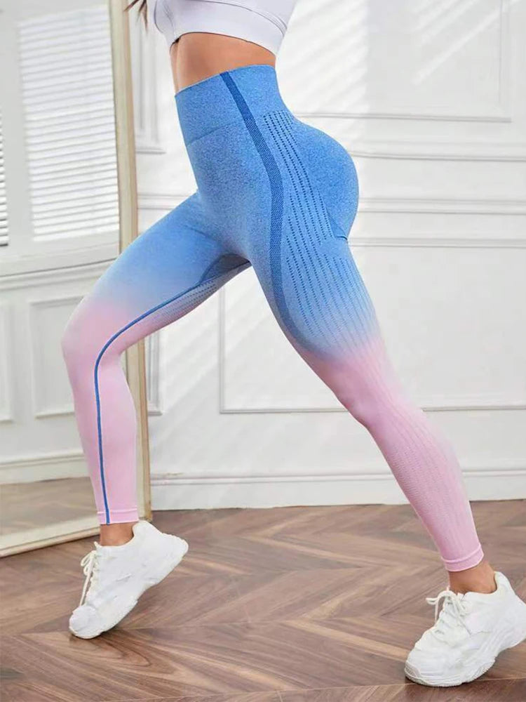 Sexy Women Yoga Leggings Gradient Seamless Sports Legging Gym Fitness Clothing Workout Leggins New Booty Push Up Tights Leggings