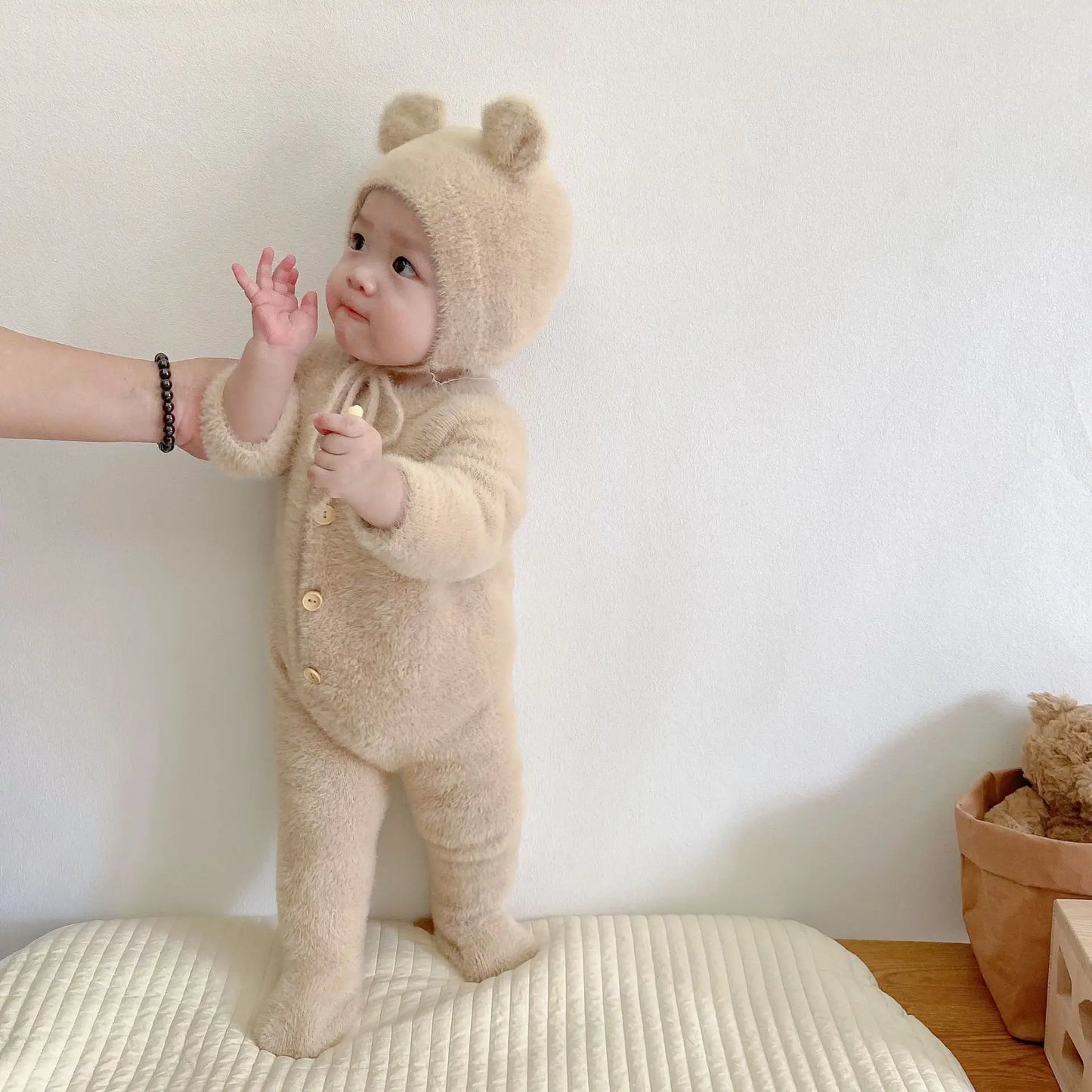 Newborn Kid 0-3T Baby Boys Girls Winter Clothes Warm Baby Romper with Hat Cute Sweet Jumpsuit Cute Sweet Lovely Baby Outfit