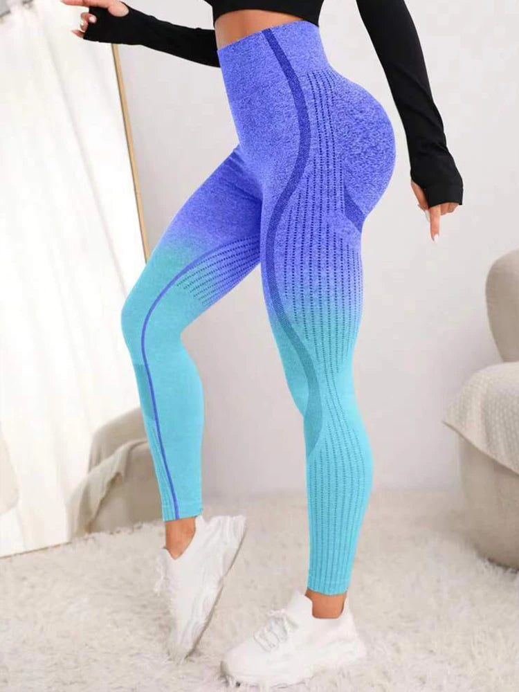 Sexy Women Yoga Leggings Gradient Seamless Sports Legging Gym Fitness Clothing Workout Leggins New Booty Push Up Tights Leggings