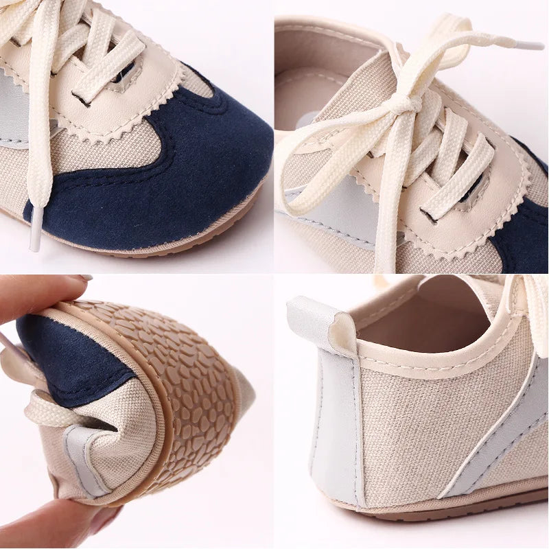KIDSUN Baby Boys Girls Canvas Sports Sneakers Soft Sole Anti-Slip Toddler First Walkers Crib Shoes 6 Colors Newborn
