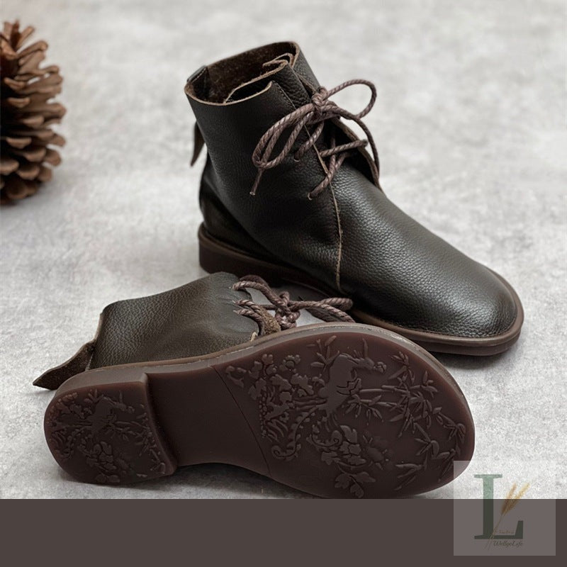 Flat Side-Zip British Genuine Leather Chelsea Boots