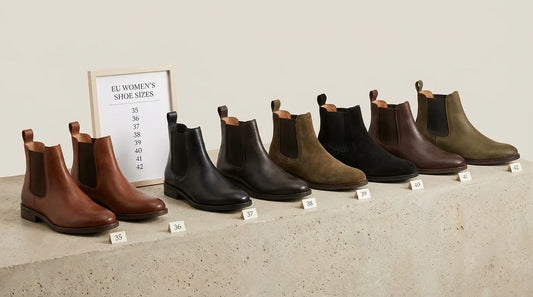 Chelsea Boot Sizing Guide for EU Wholesale Buyers: EU, US, UK and CM Charts