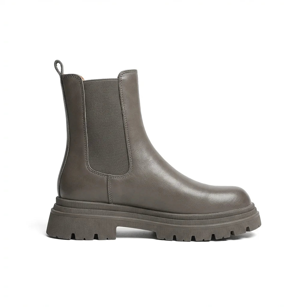 Maillard Thick-Sole Elastic Genuine Leather Chelsea Boots