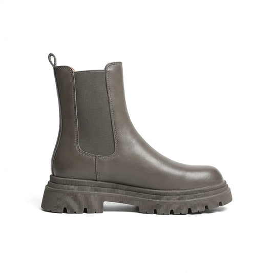 Maillard Thick-Sole Elastic Genuine Leather Chelsea Boots
