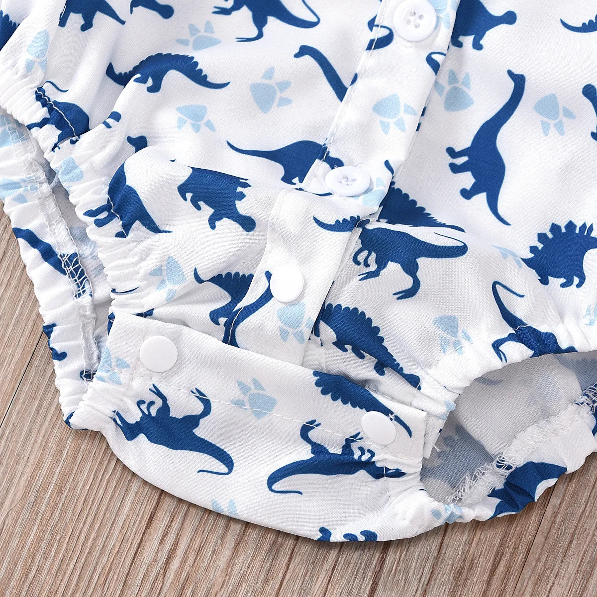 Baby Boy Clothes With Beret Newborn Baby Clothes 0 3 Months Summer Dinosaur Print Jumpsuit + Suspender Cotton Shorts Kid Outfit
