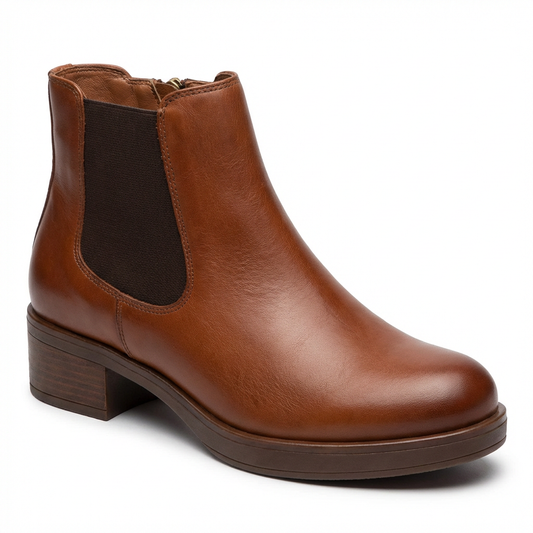Vintage Round-Toe Soft-Sole Genuine Leather Chelsea Boots