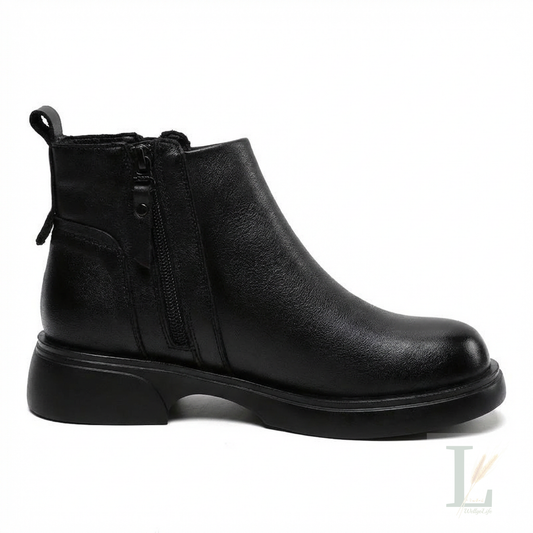 Flat Side-Zip British Genuine Leather Chelsea Boots