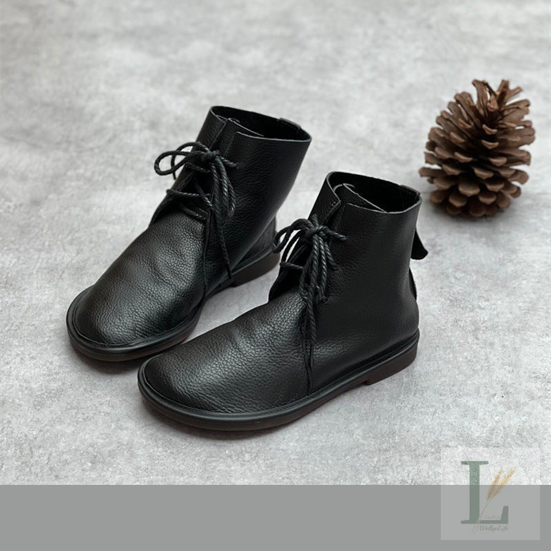 Flat Side-Zip British Genuine Leather Chelsea Boots