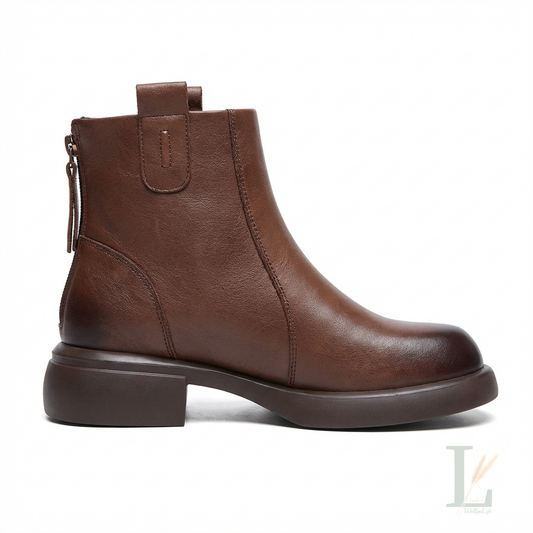 Slim Back-Zip Genuine Leather Chelsea Boots