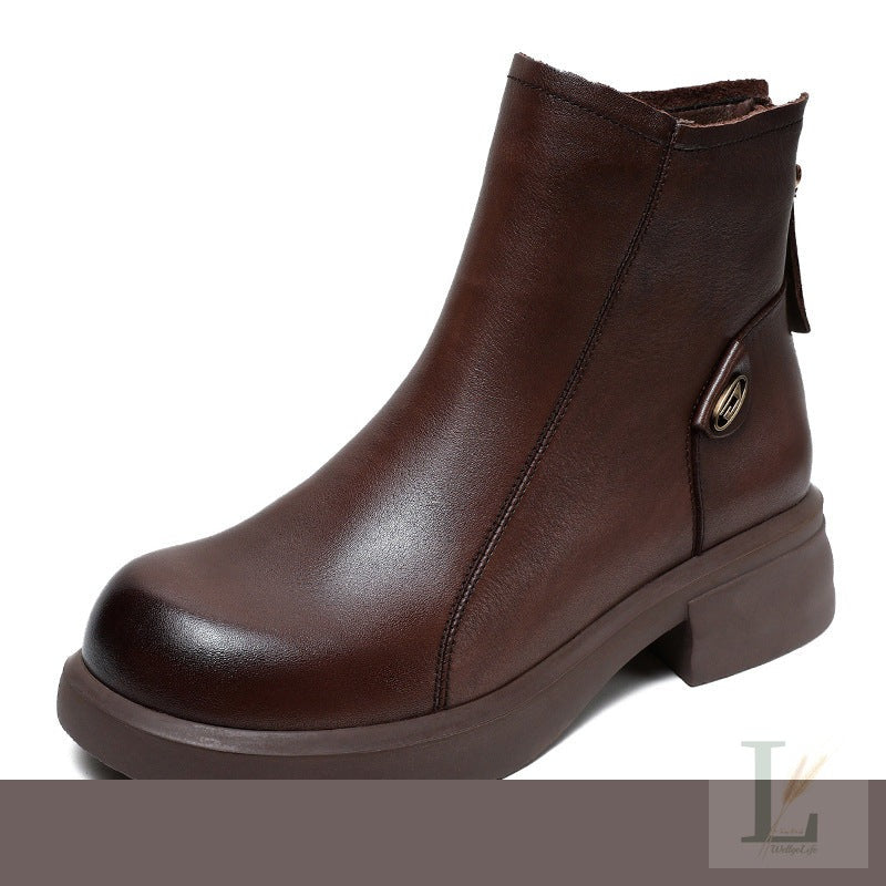 Slim Back-Zip Genuine Leather Chelsea Boots