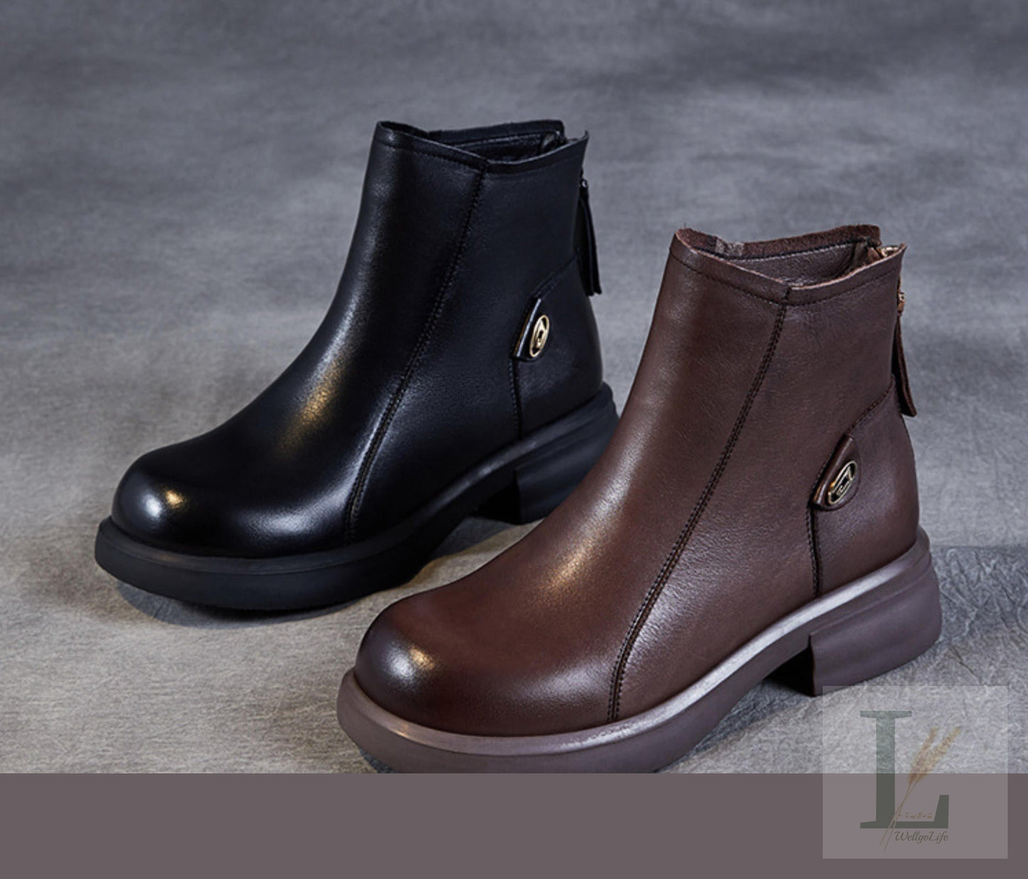 Slim Back-Zip Genuine Leather Chelsea Boots