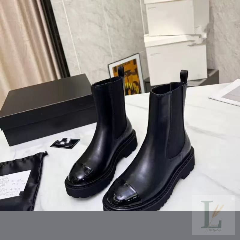 Cap-Toe Chunky Platform Genuine Leather Chelsea Boots